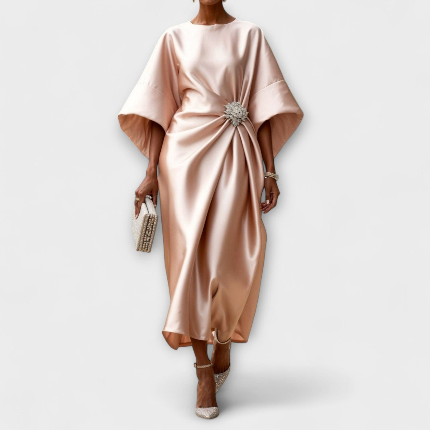 Luxe Shimmer Satin Maxi Dress | Dress