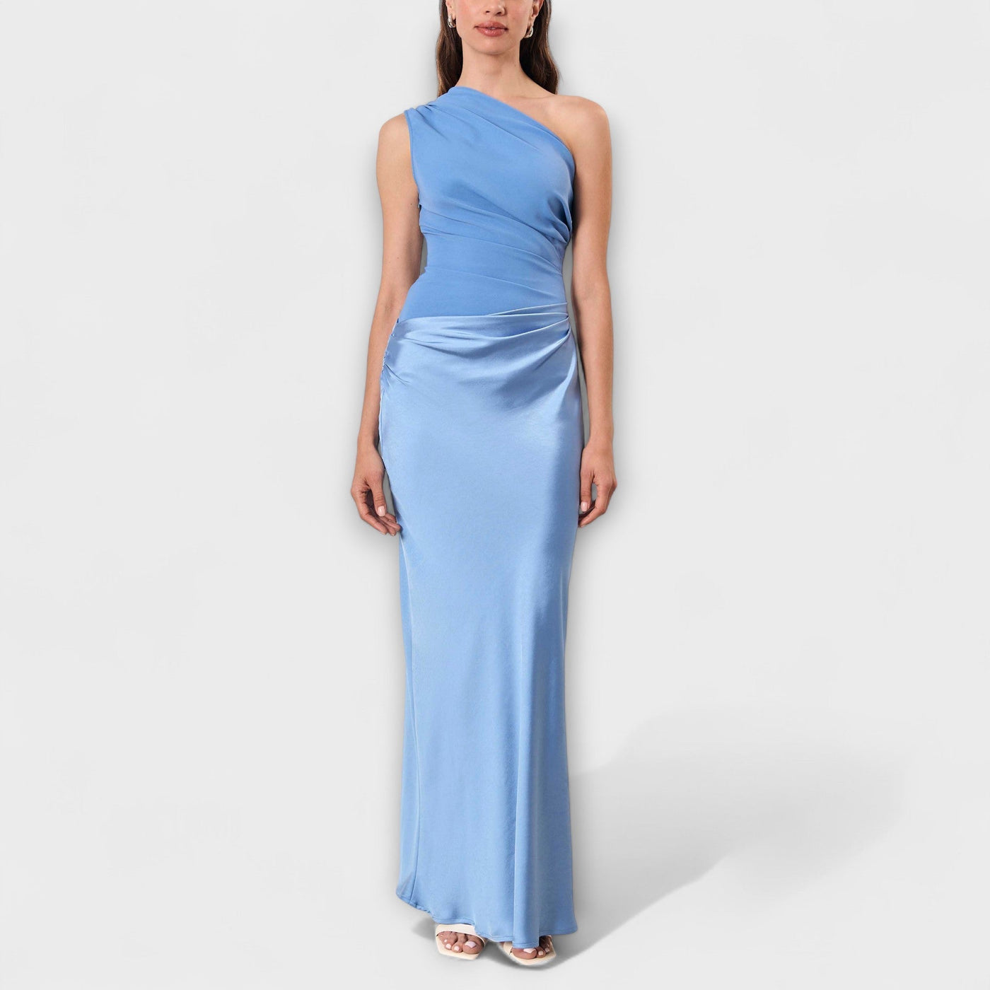 Elegant One-Shoulder Pleated Maxi Dress | Dress