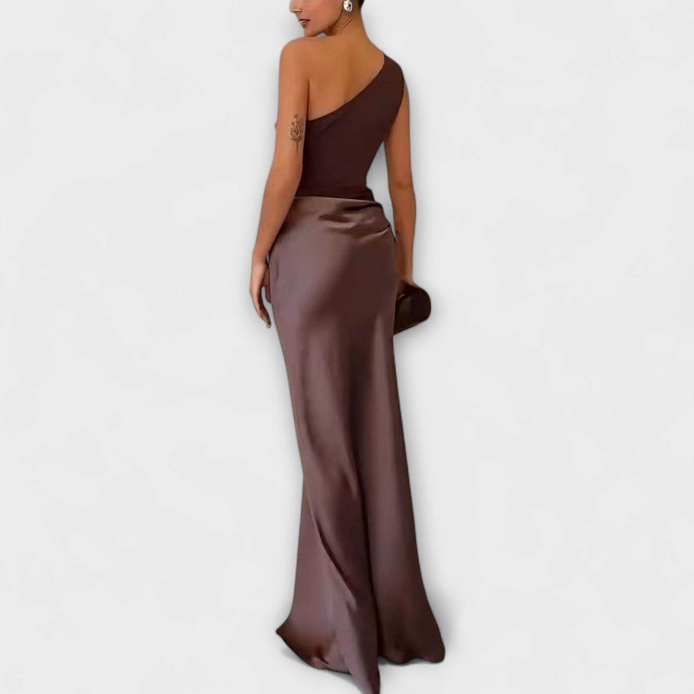 Elegant One-Shoulder Pleated Maxi Dress | Dress