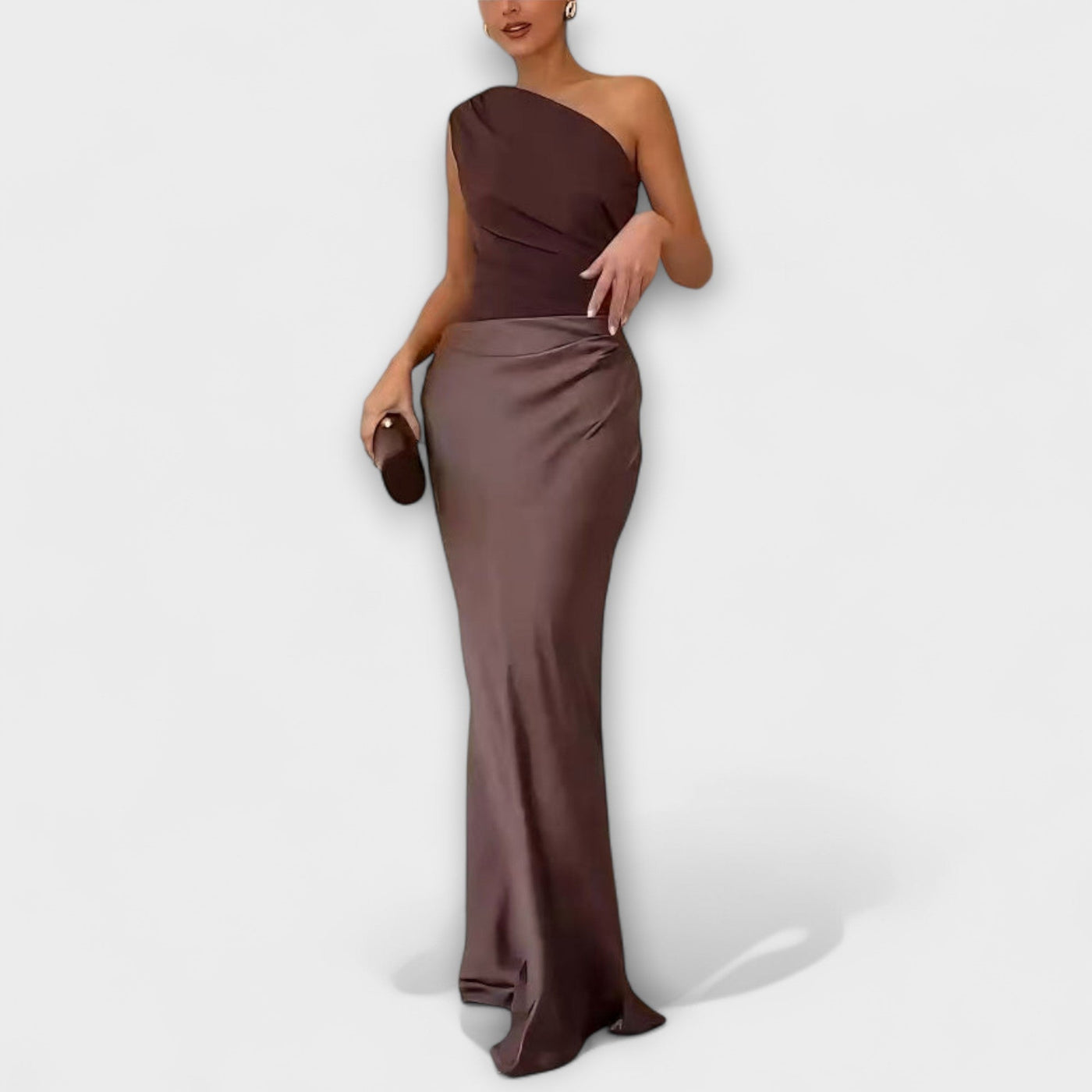 Elegant One-Shoulder Pleated Maxi Dress | Dress
