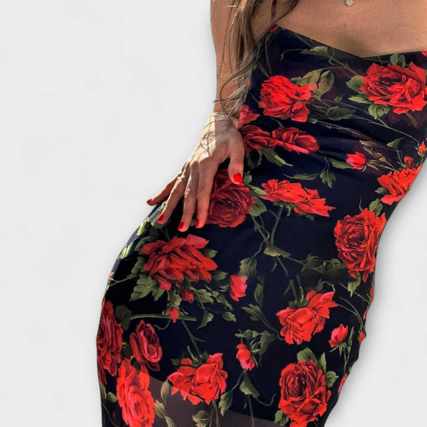 Flower Pattern Spaghetti Strap Bodycon Dress | Dress