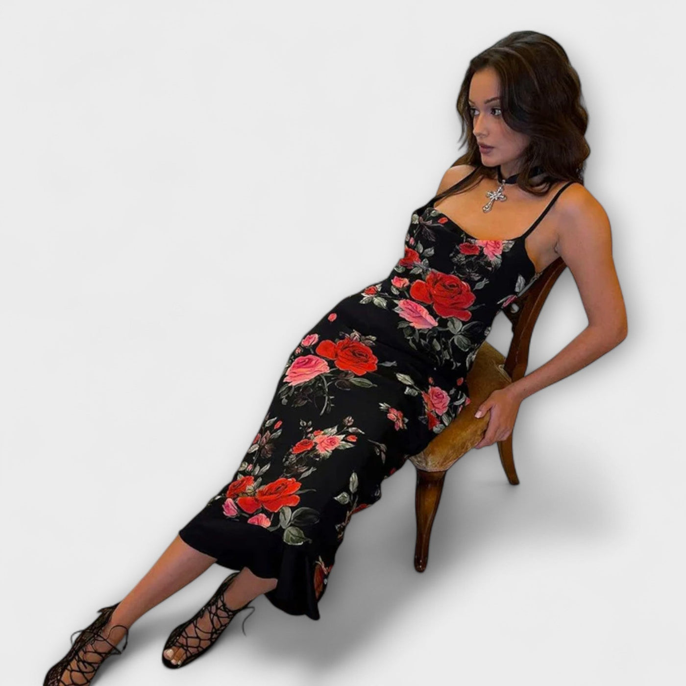 Flower Pattern Spaghetti Strap Bodycon Dress | Dress