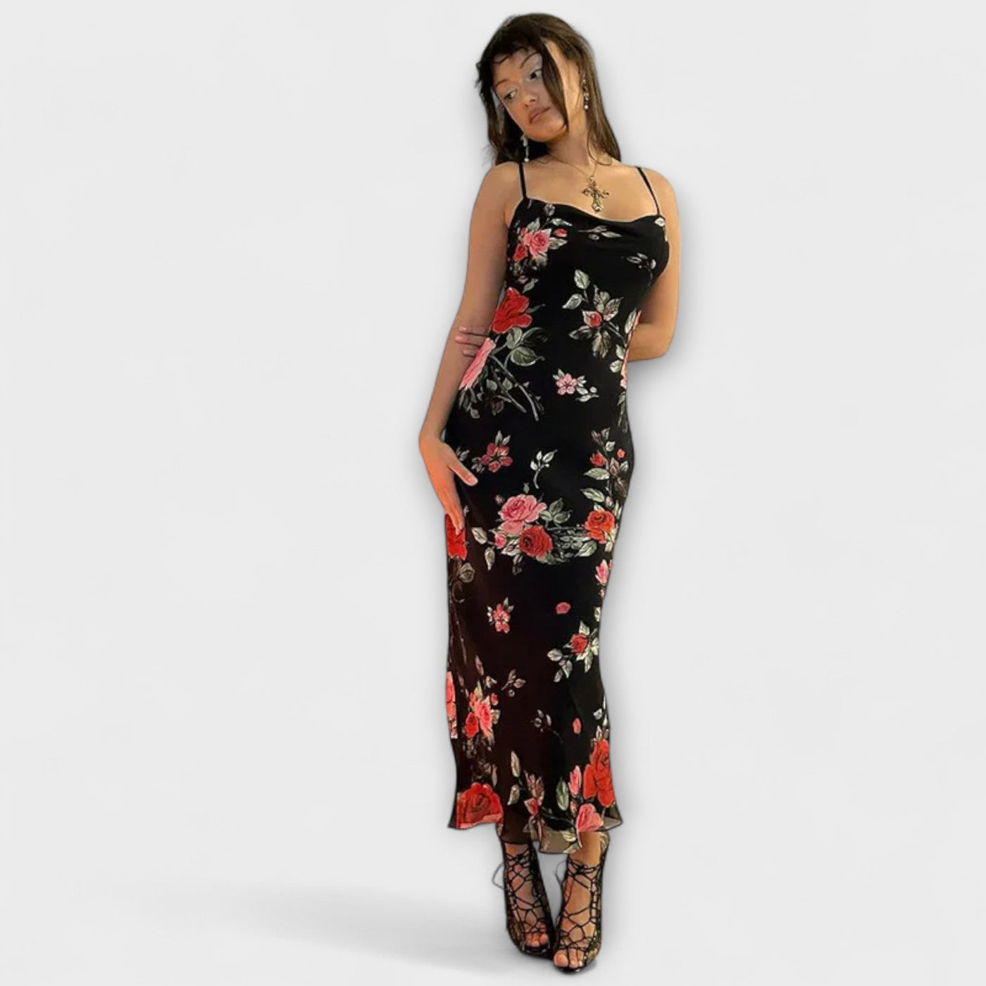 Flower Pattern Spaghetti Strap Bodycon Dress | Dress