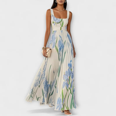 Folded Floral Chiffon Maxi Dress | Dress
