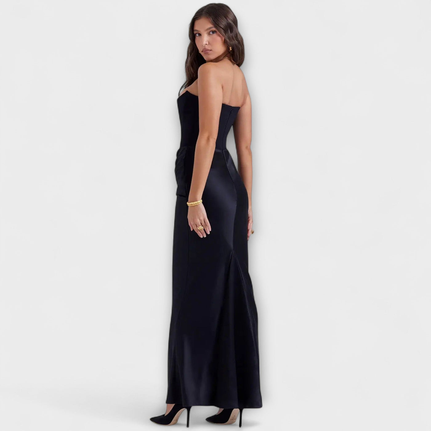 Off-the-Shoulder Satin Maxi Dress | Dress