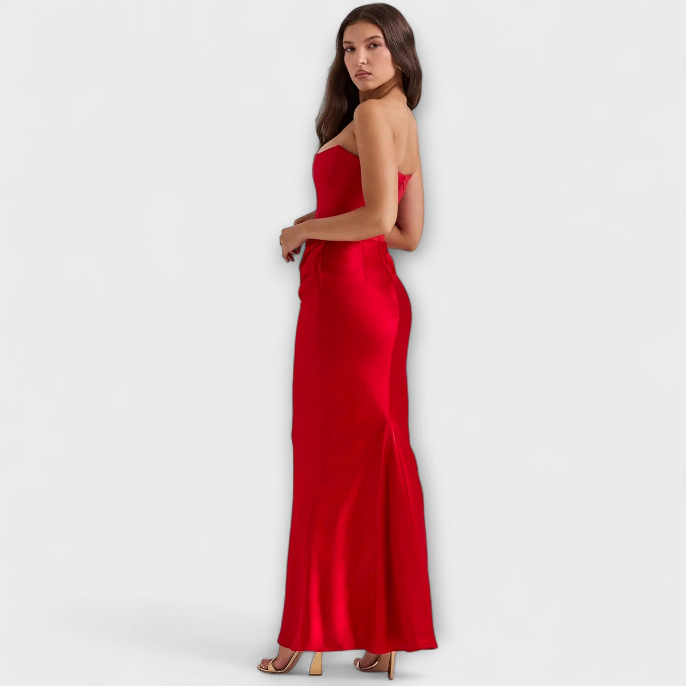 Off-the-Shoulder Satin Maxi Dress | Dress