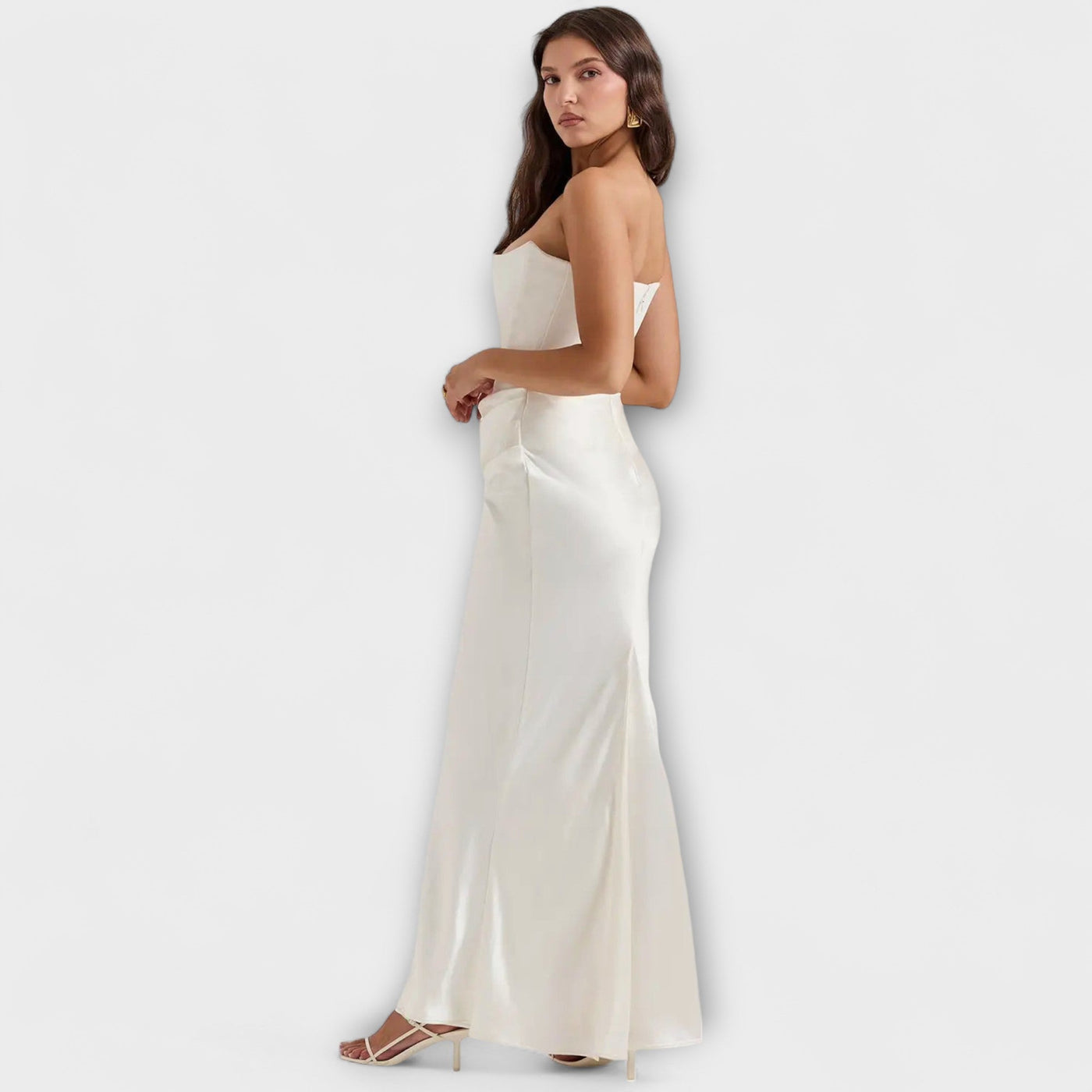 Off-the-Shoulder Satin Maxi Dress | Dress