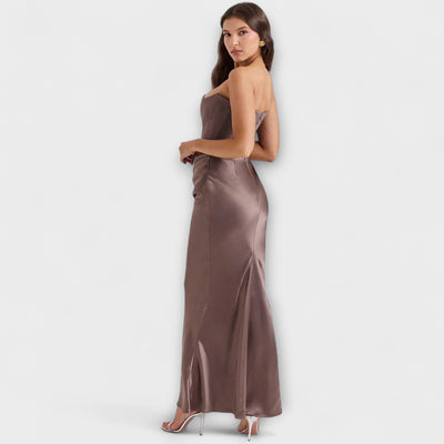 Off-the-Shoulder Satin Maxi Dress | Dress